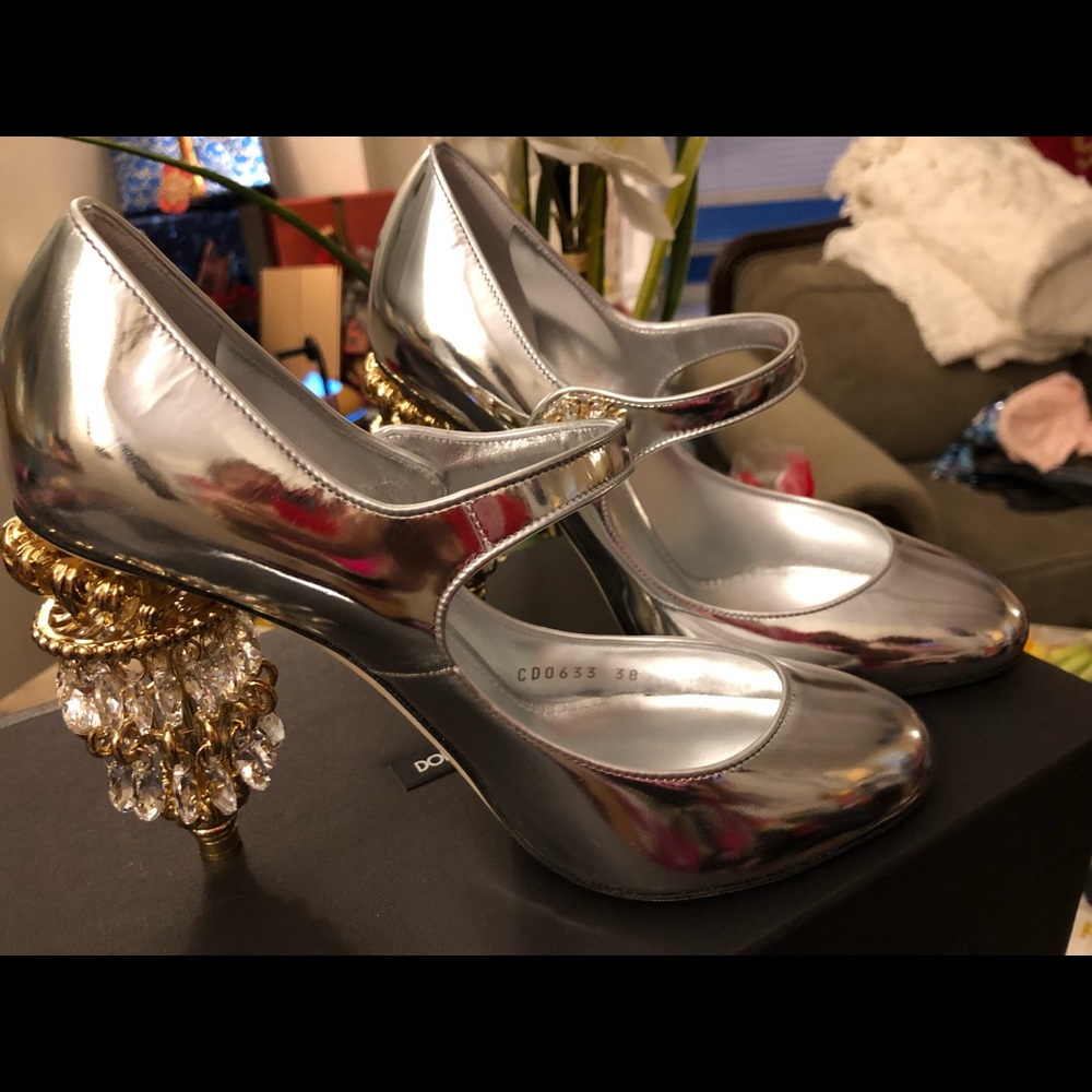 Dolce&Gabbana silver chandelier heels size 38M